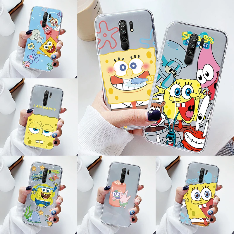 Per Cover Redmi 9 Cute Fashion Painted Case Spongebobs Squarepants Patrick Stars?Fundas Tpu Soft Clear Coque Per Redmi 9 Capa