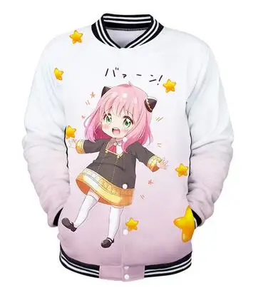 

SPY×FAMILY Baseball Jacket for Boys Cosplay Costume Anime Cartoon Anya Yor Loid Sportswear Jackets Teens Boys Girls Jackets
