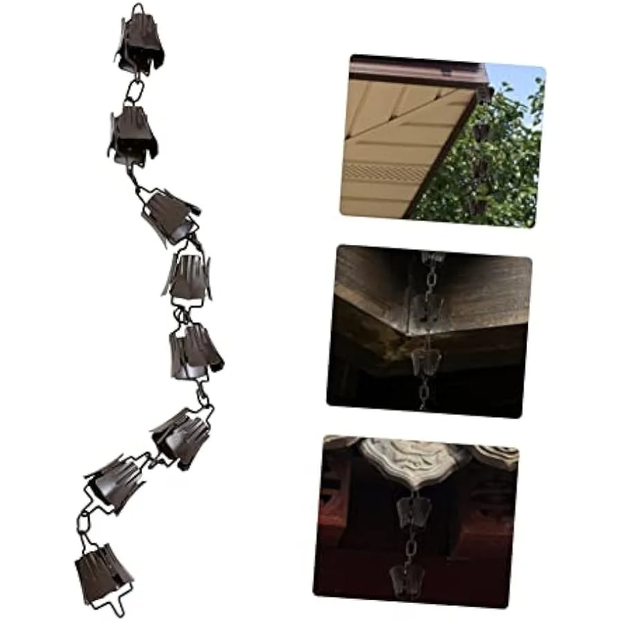 Garden Rain Chain Hook Rain Jacket Chain Decor Waterproof Outdoor Wind Chimes Garden System Gutter Wind Chimes for O