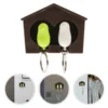 Random Color Couple Birdhouse Keychain Wall Mount Key Ring Holder Home Storage Birdhouse Key Fob Sparrow Keychains Hooks 3