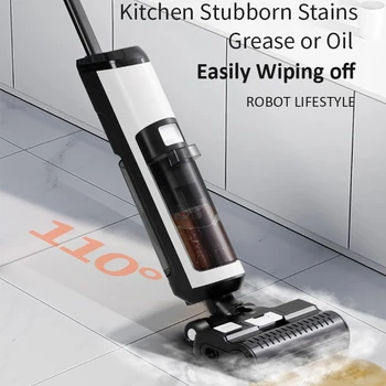 مكنسة كهربائية محمولة لاسلكية روبوت التنظيف الرطب والجاف RL9Max 14000pa سوبر قوي شفط فرشاة التدفئة الذاتية بطارية 4000mAh - Image 2