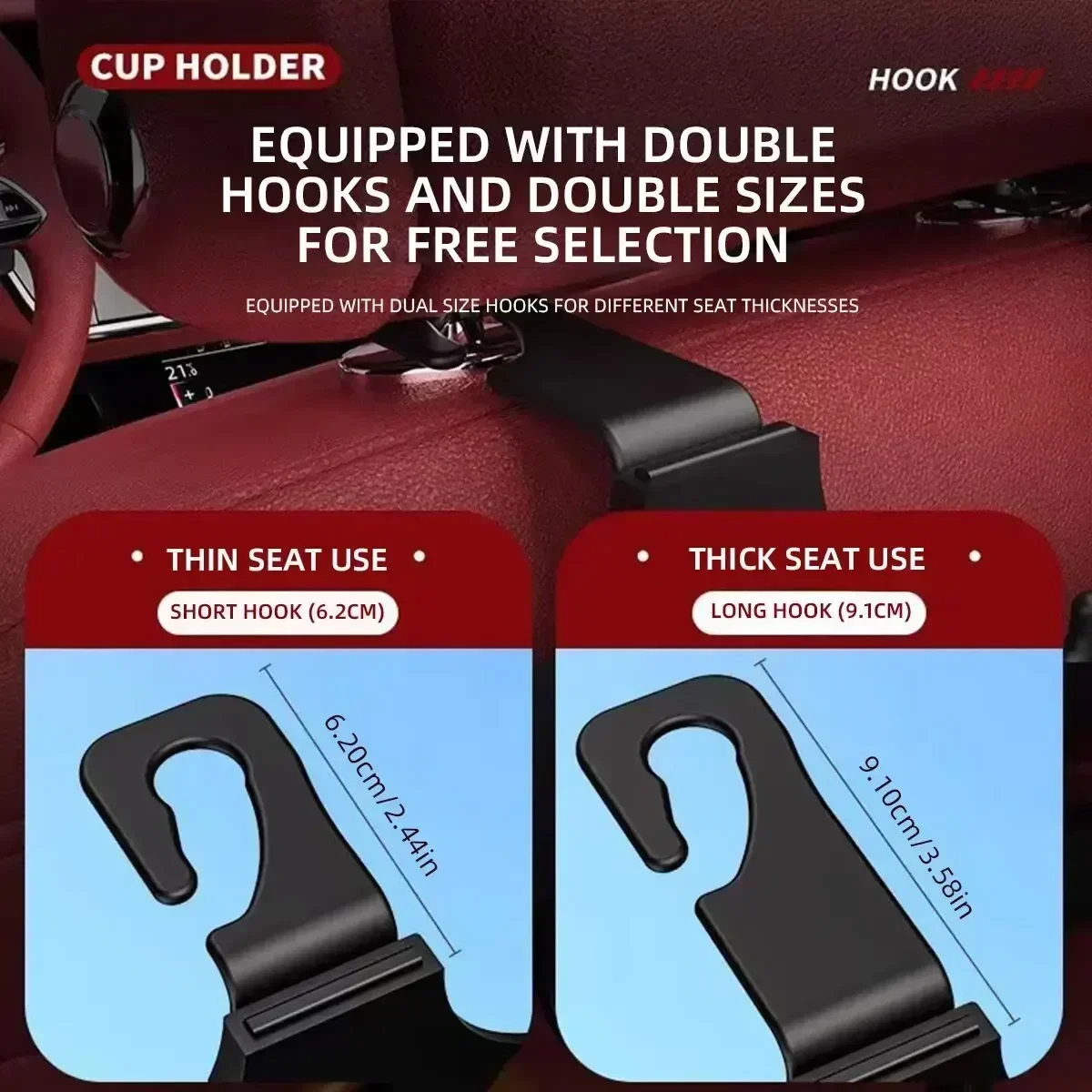 Universal Car Seat Headrest Hook Hanger Storage Organizer