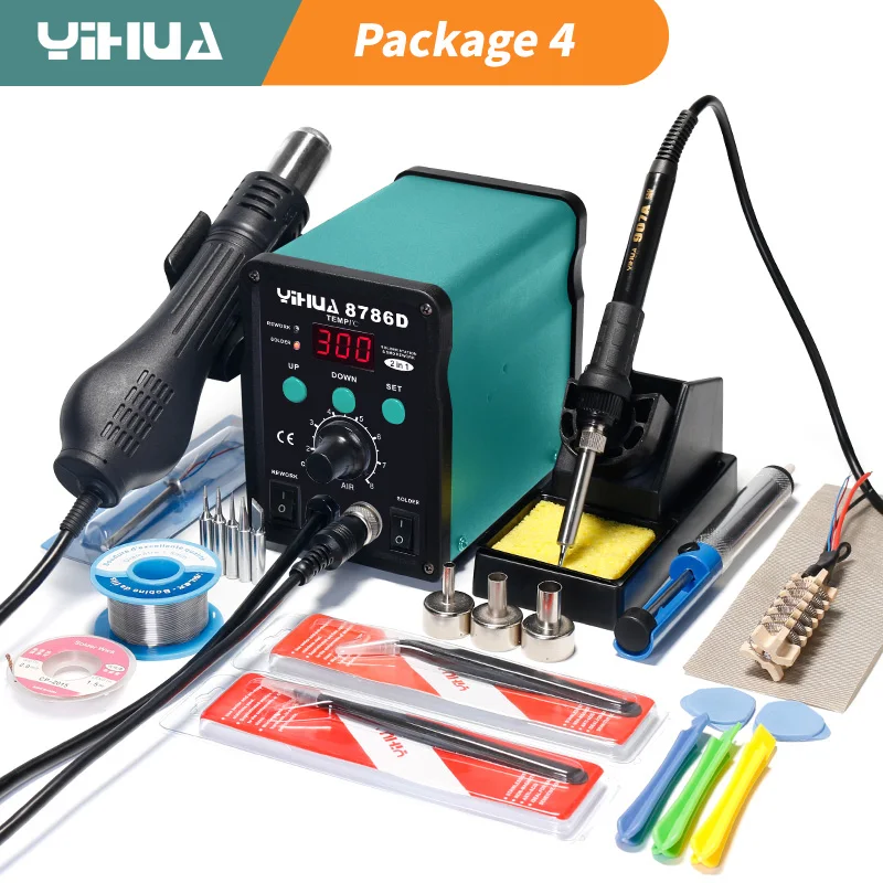YIHUA 8786D Soldering Iron Hot Air Station BGA Rework Station Phone Repair  SMD Solder Tool Welding Station
