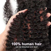 10-18 pouces Afro crépus en vrac cheveux humains couleur naturelle en vrac cheveux humains Remy cheveux paquet en vrac cheveux pour tresser Extensions de cheveux 5