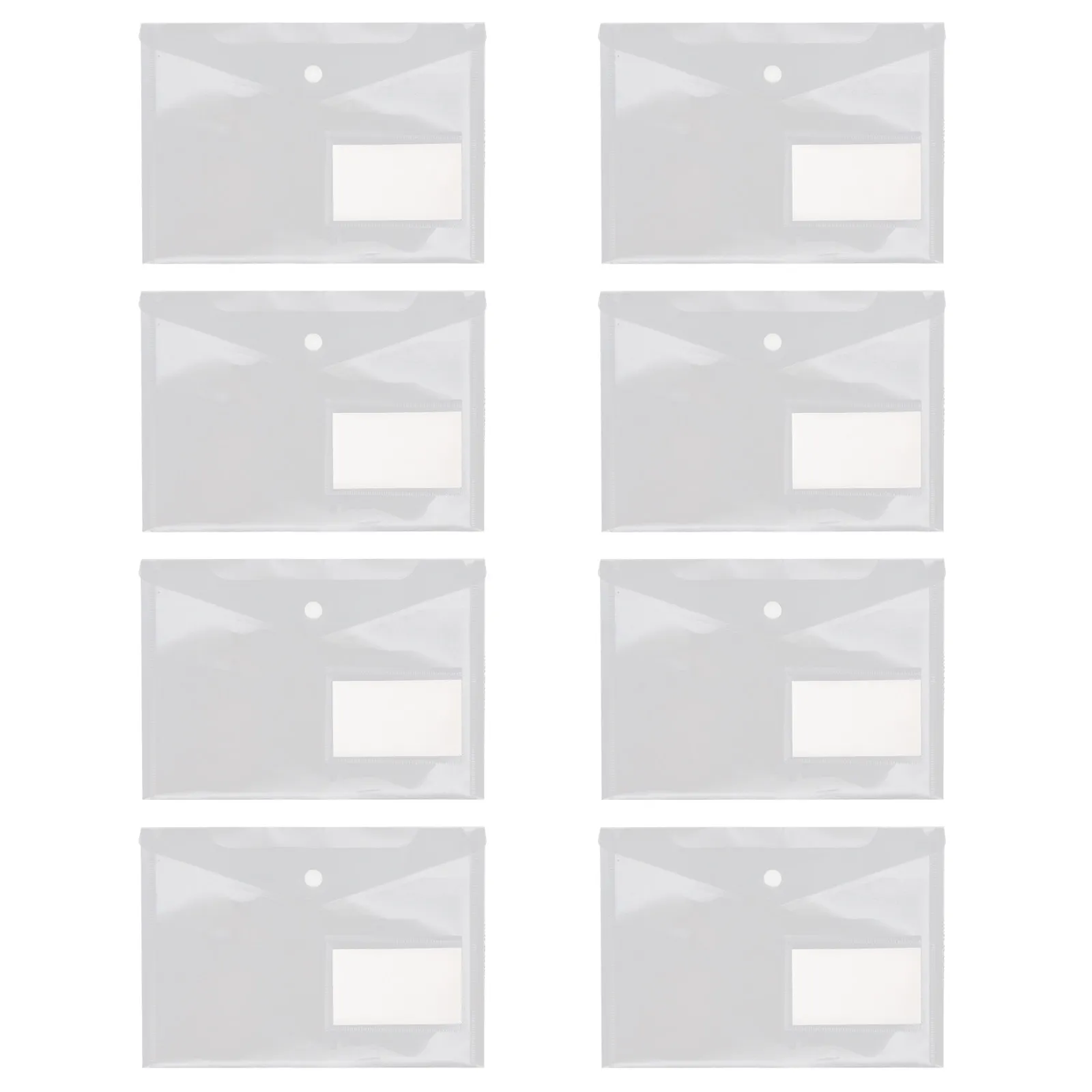 20Pcs 문서 정리함 투명 파일 가방 A5 사이즈 스냅 버튼 클로저 대용량 경량 사무실 가정용 간편 휴대