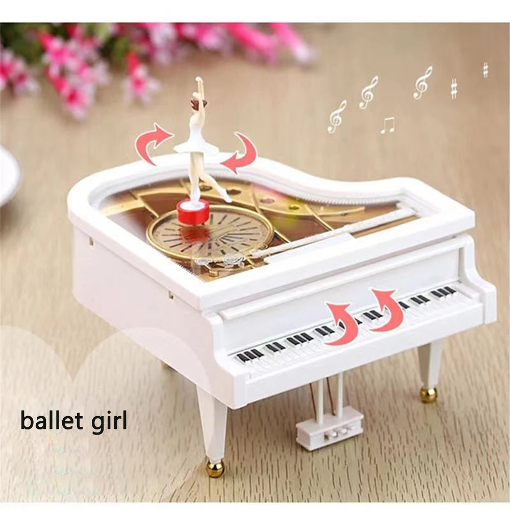 Caixa de música giratória para piano dançando, poderosa caixa de