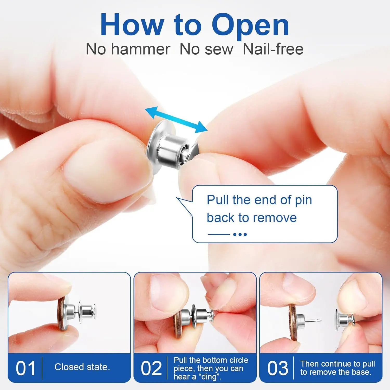 12Pcs/pack Jeans Buttons Clothing Pants Sewing Accessories Waist Buckle Nail Free Waist Button Detachable Clothing Pants Pins