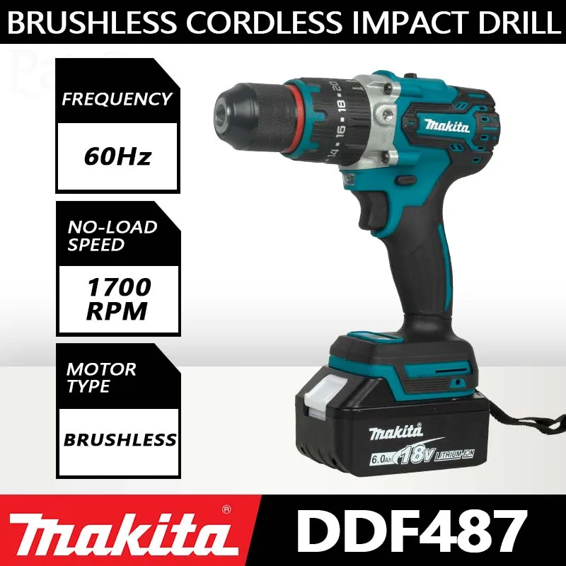 Makita DDF487 Brushless lithium electric driver electromechanical drill screwdriver 13mm 3