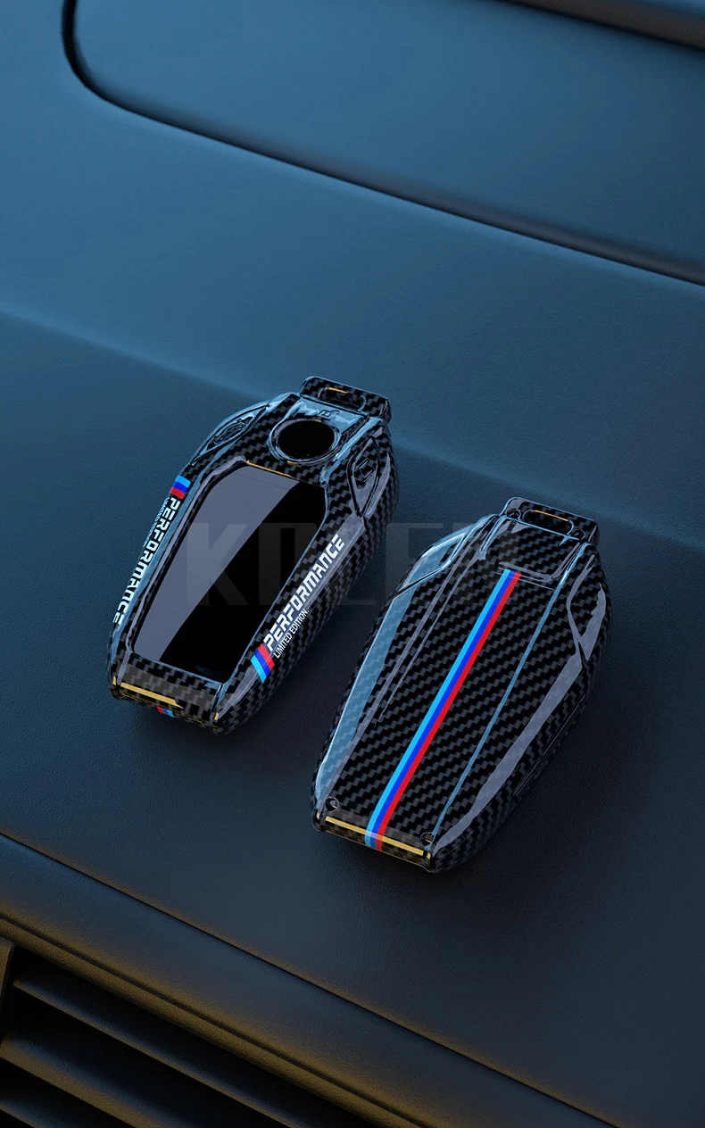 ABS di Stile Fibra di Carbonio Auto Display A LED Della Copertura Della Cassa Chiave Borsette Per BMW 3 5 7 Serie G11 G12 G30 G31 G32 G05 G07 X3 X4 X5 X6 X7 i8 - Sd6bce70e184c4bd3bb4a449c1cd4c3c0f