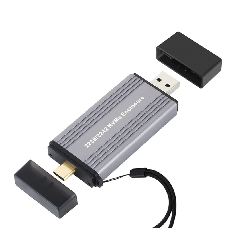 

Высокоскоростной корпус для жесткого диска YYDS M.2 2230 2242 PCIE NVMe USB3.1 Gen 2 10 Гбит/с Тип C Портативный алюминиевый