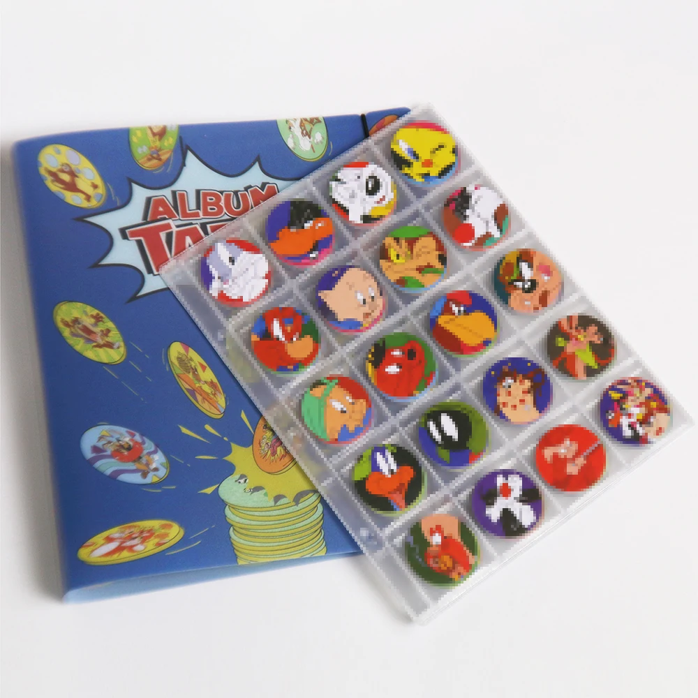 Tasos Album Looney Taxos Tunes 100/100 Pezzi Nuova Collezione Completa Super Mega Master Loony Toons Milkcaps Round Chaps Cards