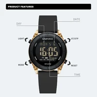 2024 New NAVIFORCE Brand Watches for Women LCD Digital Business 5ATM Water Resistant Clock Silicone Strap Electronic Wristwatch 2