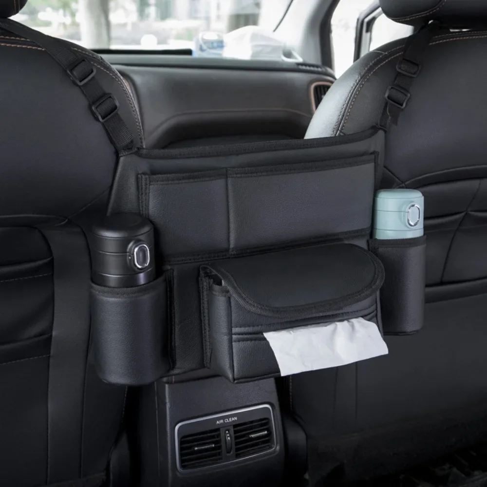 

Car Seat Middle Hanger Storage Bag Luxury Auto Handbag Holder Between Seats Tissue Pockets Storage and organization bag