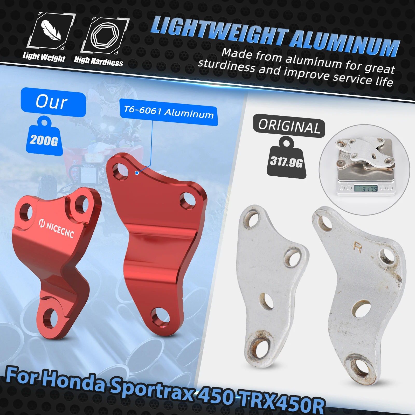 

ATV For Honda Sportrax 450 TRX450R 2004 2005 Engine Mount Bracket Aluminum oem50354-HP1-000 Quad Accessories