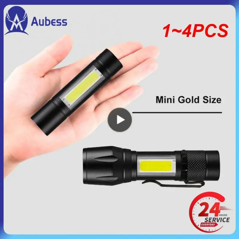 

1~4PCS Zoom Focus Mini Led Flashlight Built In Battery XP-G Q5 Lamp Lantern Work Light rechargeable Mini Flashlight