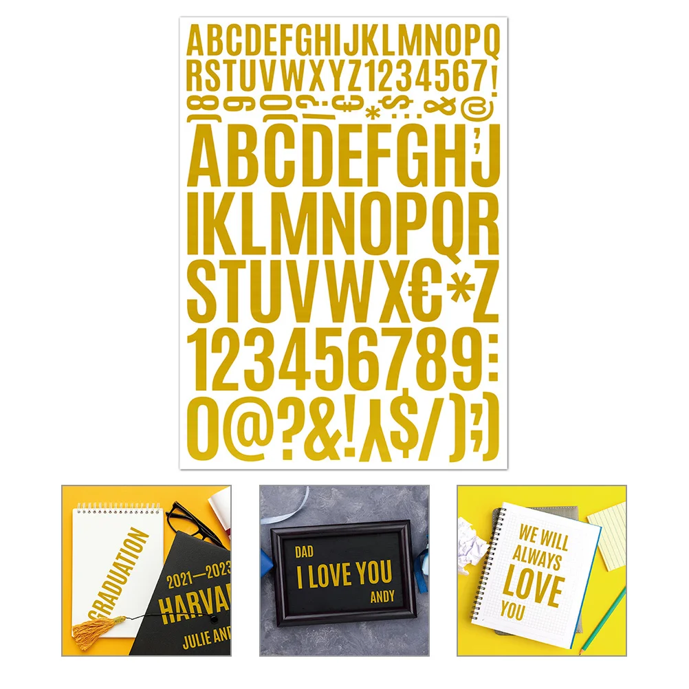 

Of Adhesive Stickers Delicate Alphabet Number Letter Stickers Waterproof Self-Adhesive Symbol Decorative Sticker