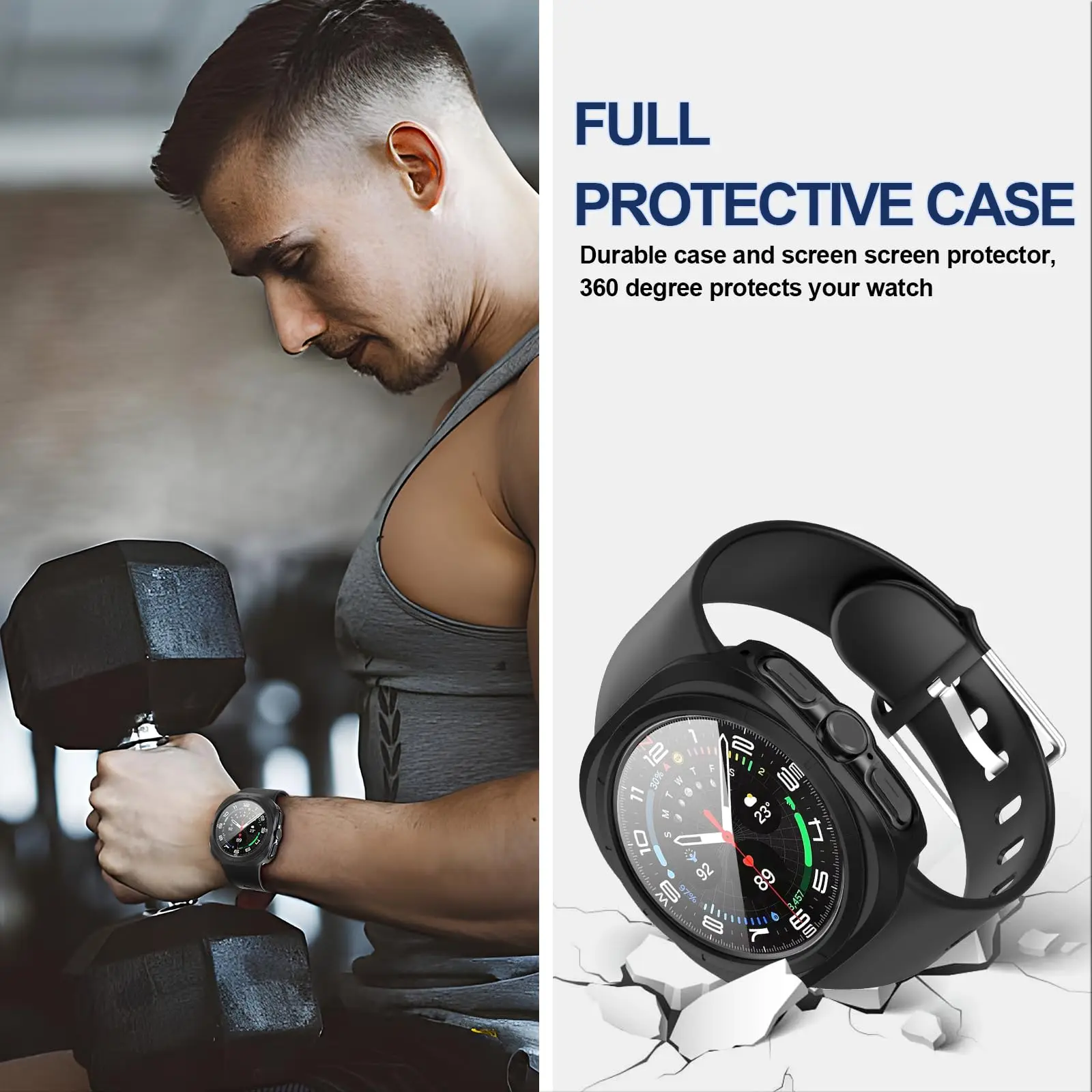 Premium Tempered Glass & PC Bumper Case with Film Screen Protector