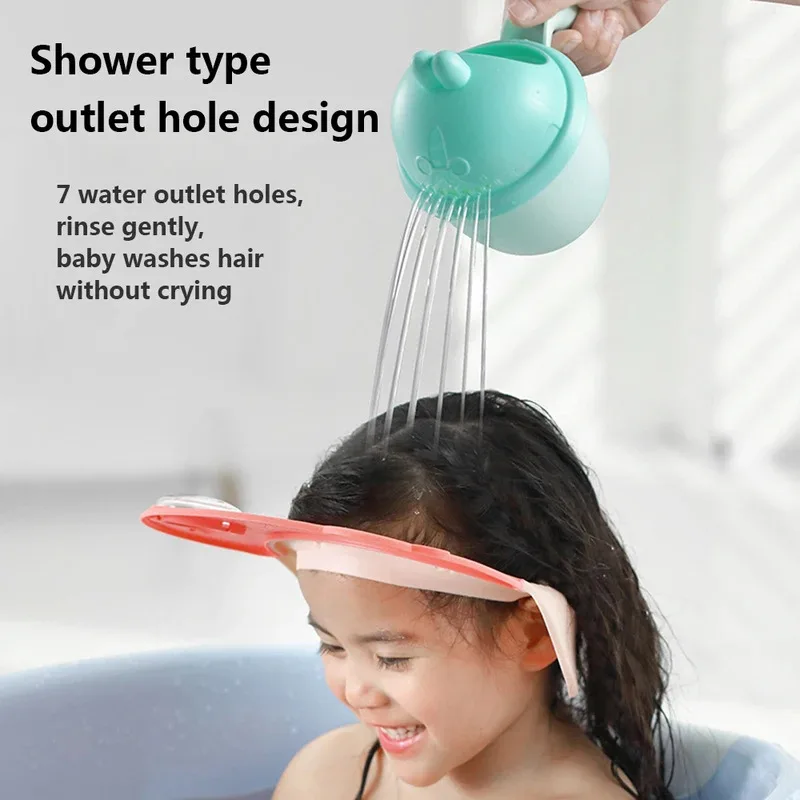 Baby bath tool Baby Bath Caps Toddle Shampoo Cup Children Bathing Rinse Bailer Baby Shower Accessories Newborn Kids Washing Hair Spoons