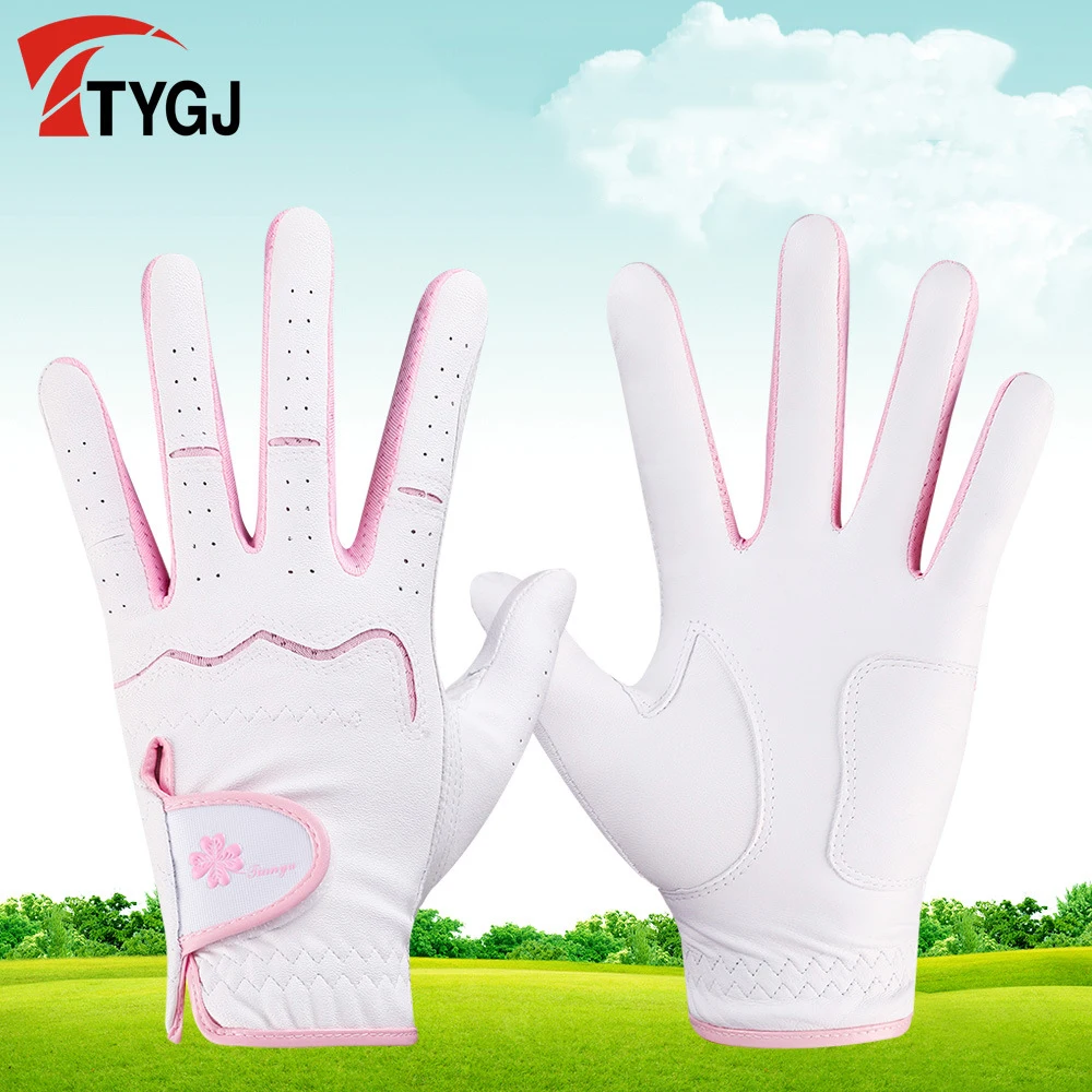 

1Pair TTYGJ Golf Gloves Women 골프 장갑PU Leather & Sheepskin Soft Breathable Non-slip Outdoor Sports Gloves Palm Guard 18/19/20/21