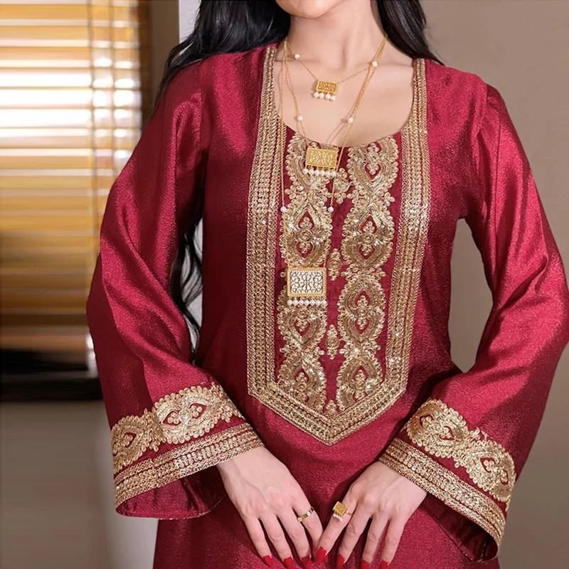 Satin Abaya Dubai Kaftan Muslim Dress Turkey Islam Djelaba Robe Longue Femme Musulman African Dresses For Women Caftan Marocain