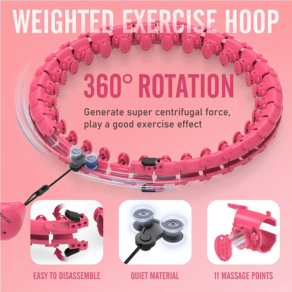 32 Sections Smart Weighted Sport Hoops Abdominal Thin Waist Exercise Detachable Hoop Massage Fitness Circle Training Weight Loss