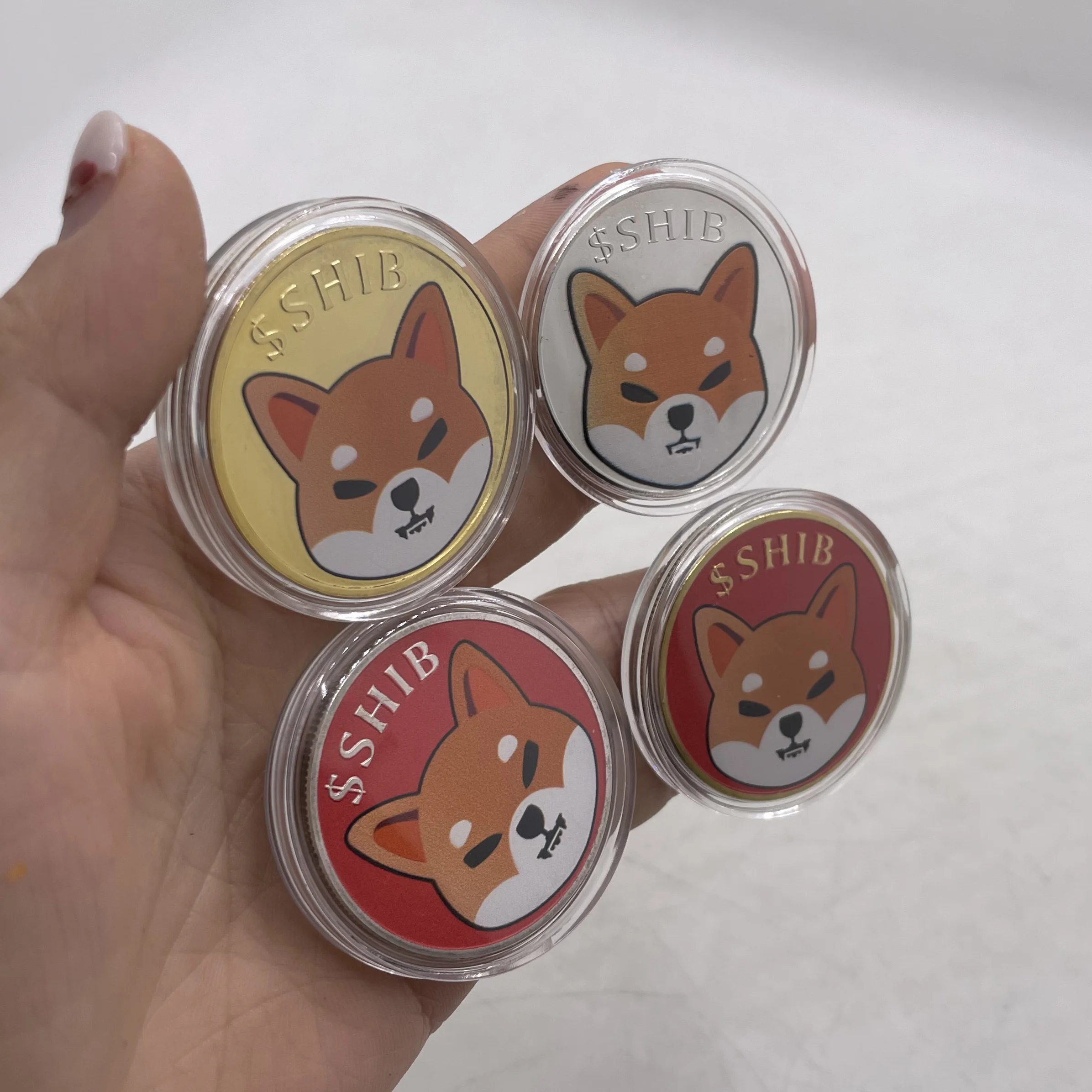Bitcoin Keychain Shiba Inu Crypto Coins Set - Gold & Silver Plated  Commemorative Coins With Protective Cases Crypto Souvenir Collection