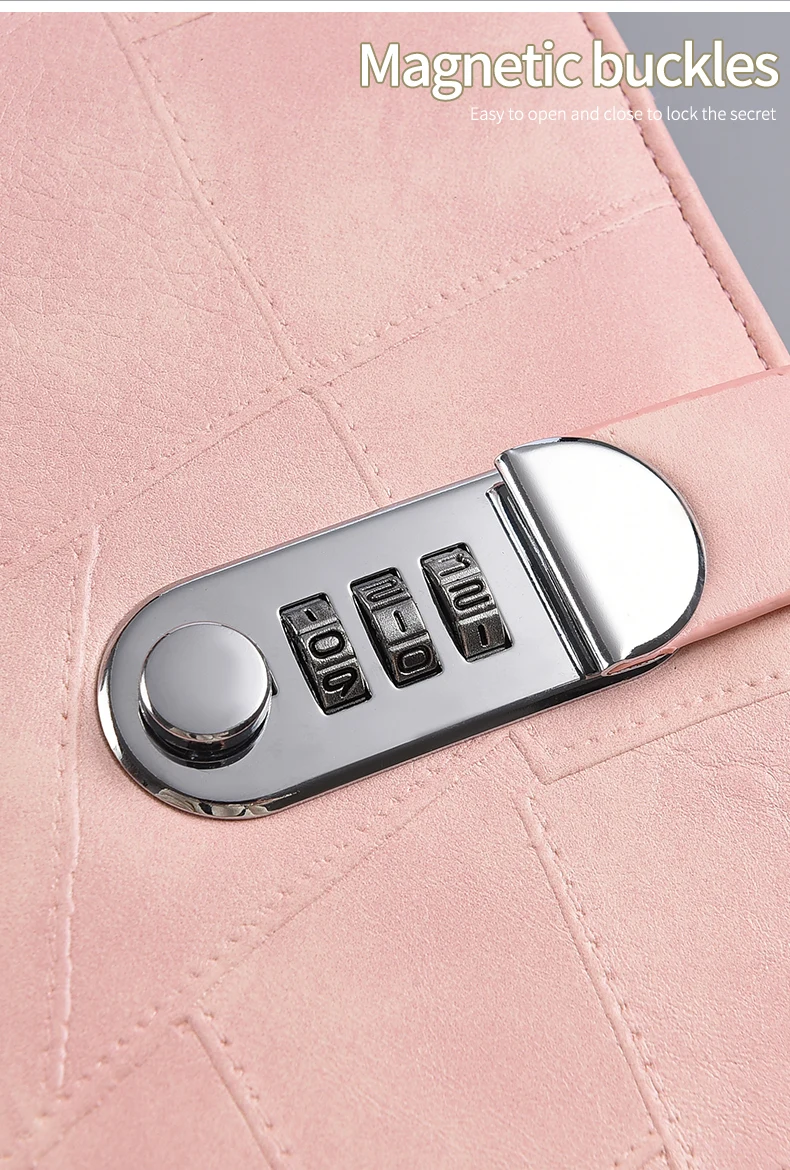 Neue A6 Spleißen Retro Lock PU Clip-on Notebook Leder Lose Blatt Notebook Abdeckung Notebooks Journal Kawaii Schreibwaren – Detail 5