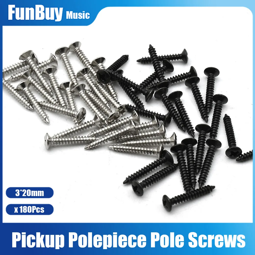 

180Pcs Electric Guitar Humbucker Pickup Ring Mounting Screws/Pickup Frame Fixing screw 3*20MM
