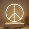 LED Peace Neon Sign Reflects People's Best Wishes Better Together Peace 12 inches USB Powered Peace Symbol Light 1