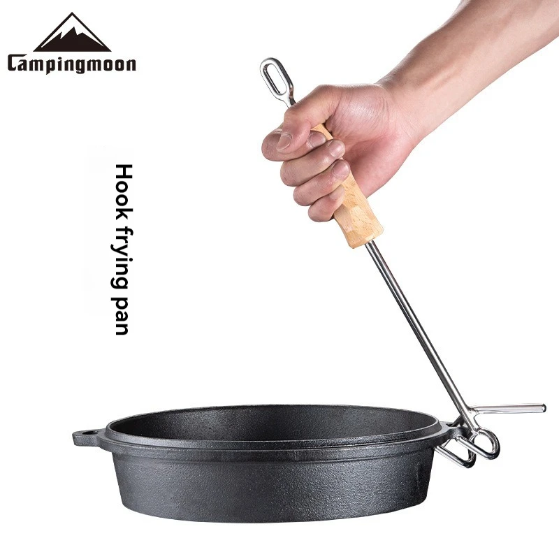 CAMPINGMOONMS-34 야외 캠핑용 스테인리스 스틸 이중 훅 드라이버 확장형 방열 주철 네덜란드 냄비 뚜껑 드라이버