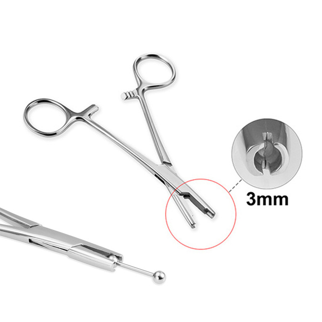 Sterile Surgical Steel Dermal Anchor Holding Tool Plier Tweezer Clamp Professional Disc Forcep Body Piercing Equipment 3-5mm