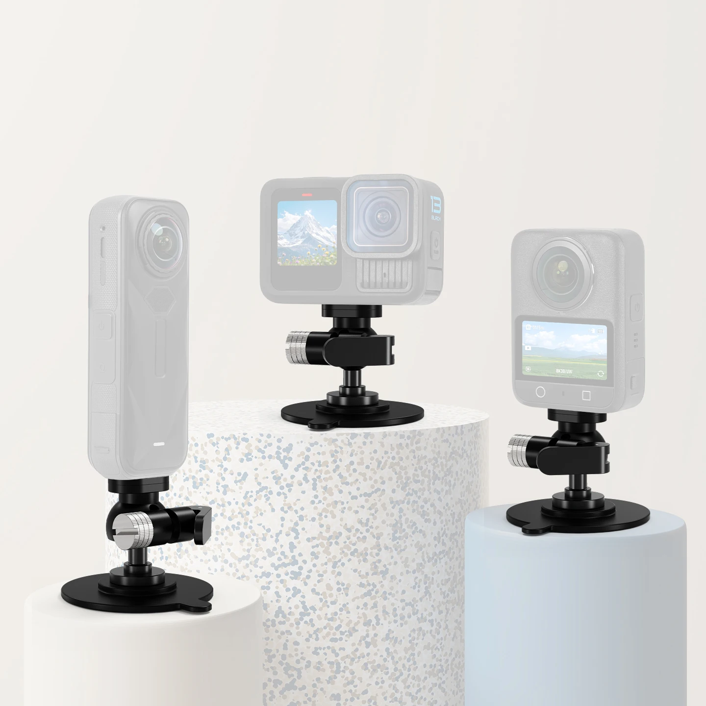 Flexible Adhesive Helmet Base Camera Wall Mount for GoPro 13 12 Insta360 DJI Osmo 360 Action 5Pro Magnetic Clip Car Bracket