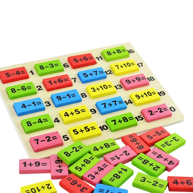 Fun wooden digital Operation building block toys early childhood education educational toys wooden domino math teaching aids toy 3