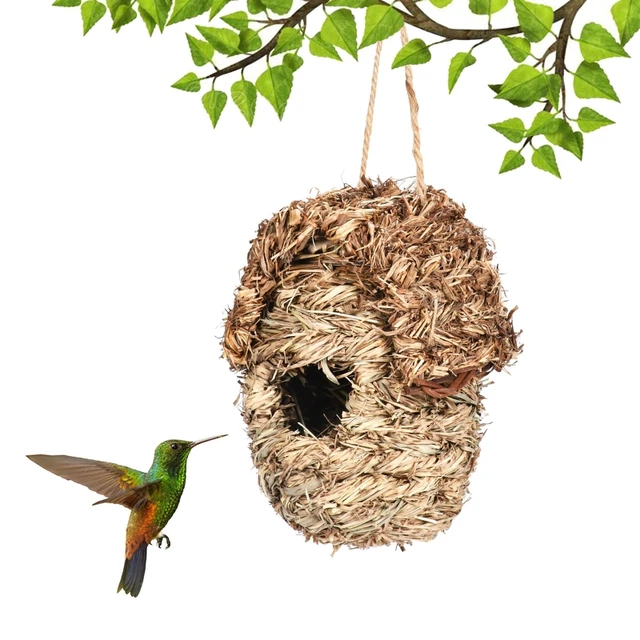 Maison d'Oiseau Créative en Bois Faite à la Main, Nid de Colibri  Imperméable, Décorations de Jardin d'Extérieur - AliExpress