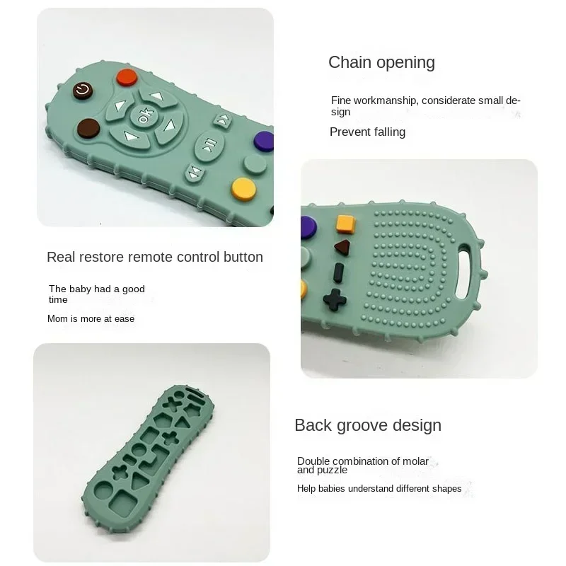 Baby TV Remote Control Teether Silicone Baby Anti-Eating Gloves Pacifier Bracelet Teething Stick Biting Toy Baby Care Accesorios 4