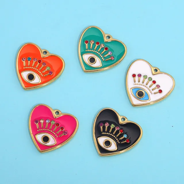 100 Ciondoli A Cuore Per Fai Da Te - Lega, 2 Colori, Per Gioielli Artigianali - Foto 6