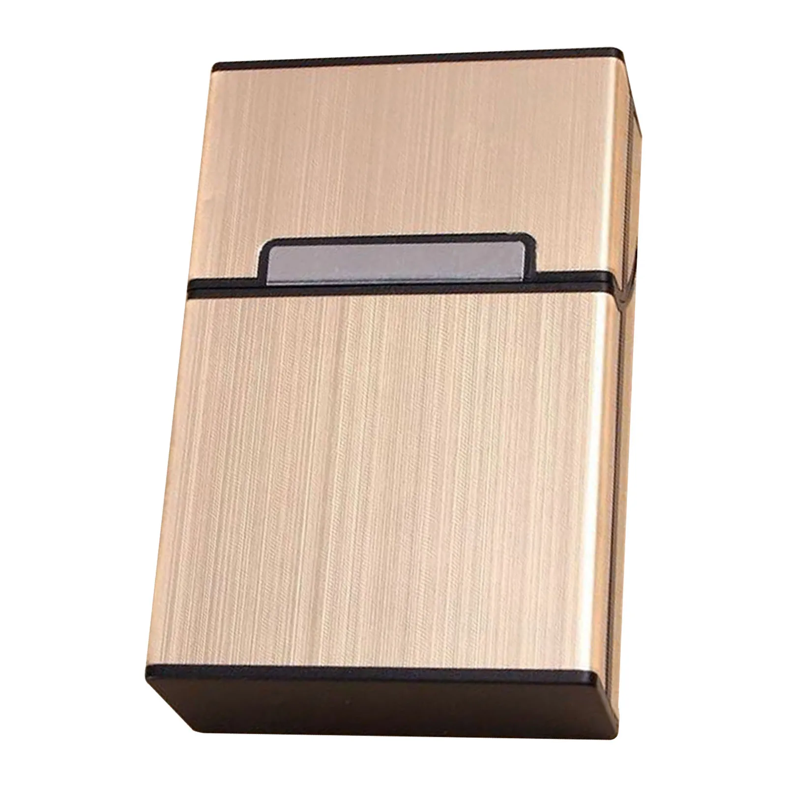 Sleek Aluminum Brushed Cigarette Case - Durable & Portable Storage Box with American-Inspired Square Design