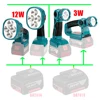 Portable Spotlight LED Warning Light Work Lamp Flashlight Torch Hand Lantern for Bosch 14.4V 18V BAT614 BAT618 Li-ion Battery 1