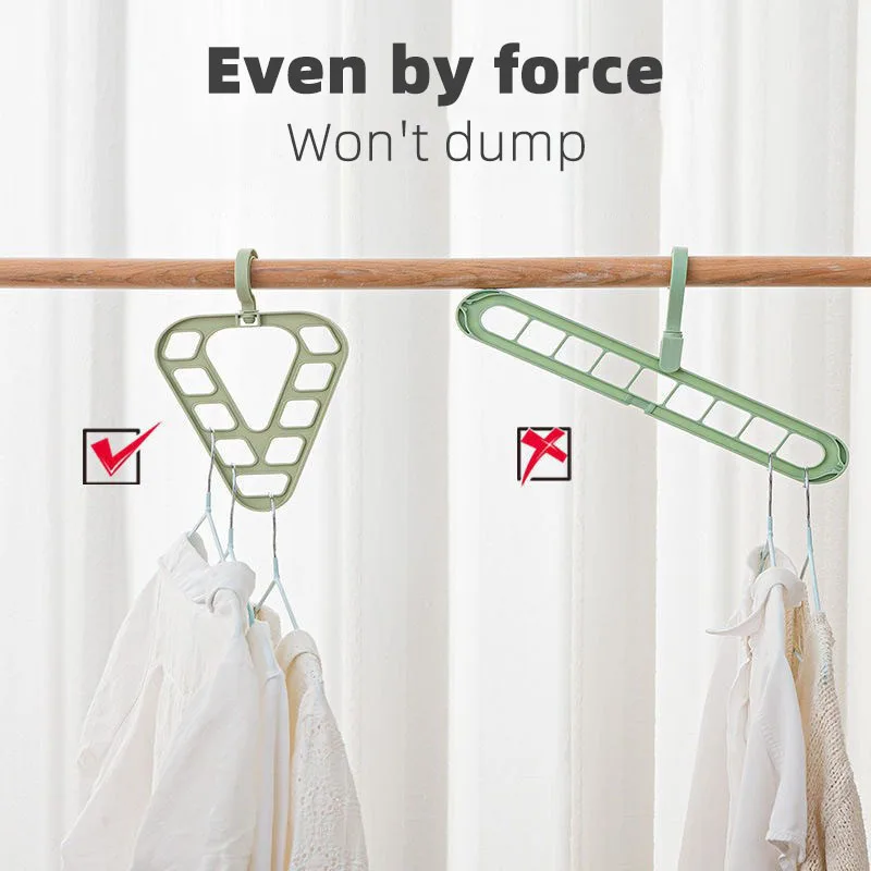9-Hole Clothes Hanger Space Saving Closet Scarf Clothes Organizer Holder Multi-Function Drying Racks Cloth Hanger