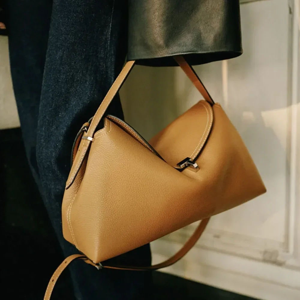 

Black or Brown Women's Leather Crossbody Bags 2023 New Classic All-Match Large Capacity Handbag Ladies Fashion Shoulder Bag