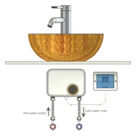 5500W chauffe-eau électrique petit sous évier chauffe-eau instantané sans réservoir 220v cuisine salle de bains chauffage 5