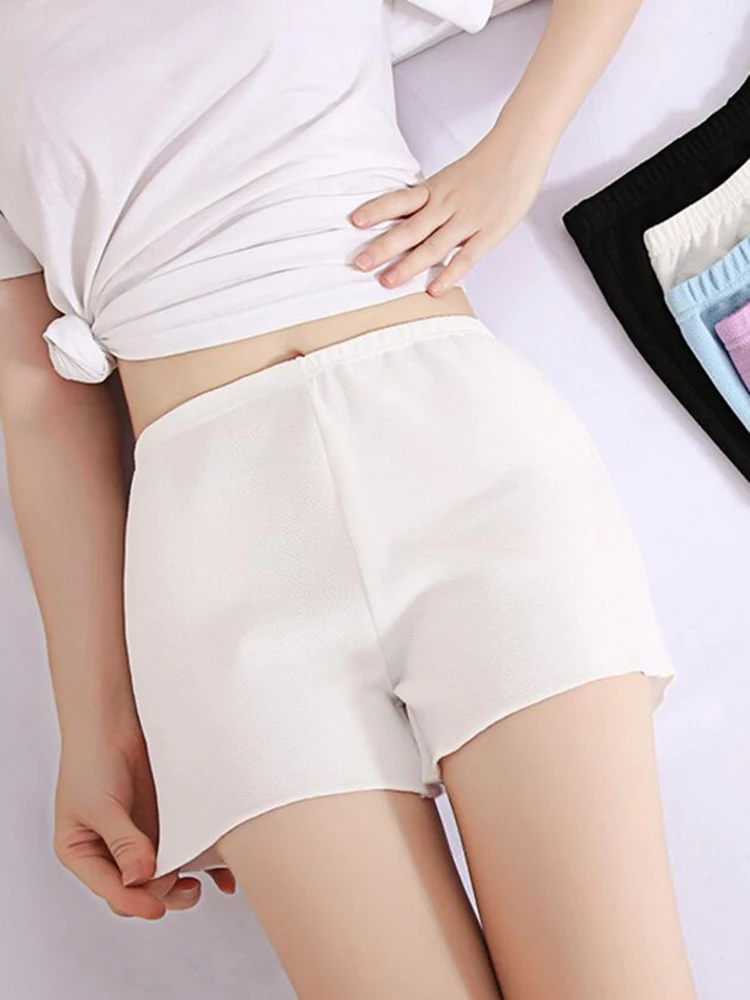 

CUHAKC Femme White Shorts Breathable Cotton Summer Casual High Quality Women Daily Under Black Hot Sale Elastic Sexy Pink Blue