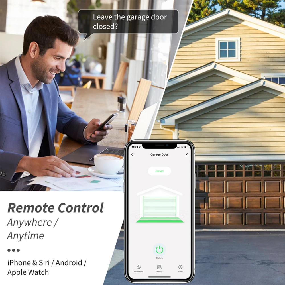 WG01 Smart Tuya WiFi Garage Door Opener Module Gate Remote Control Smart Life AP