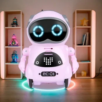 Regalo robot creativo per bambini, giocattolo con riconoscimento vocale con funzione di registrazione per narrazione di fiabe, danza e canto