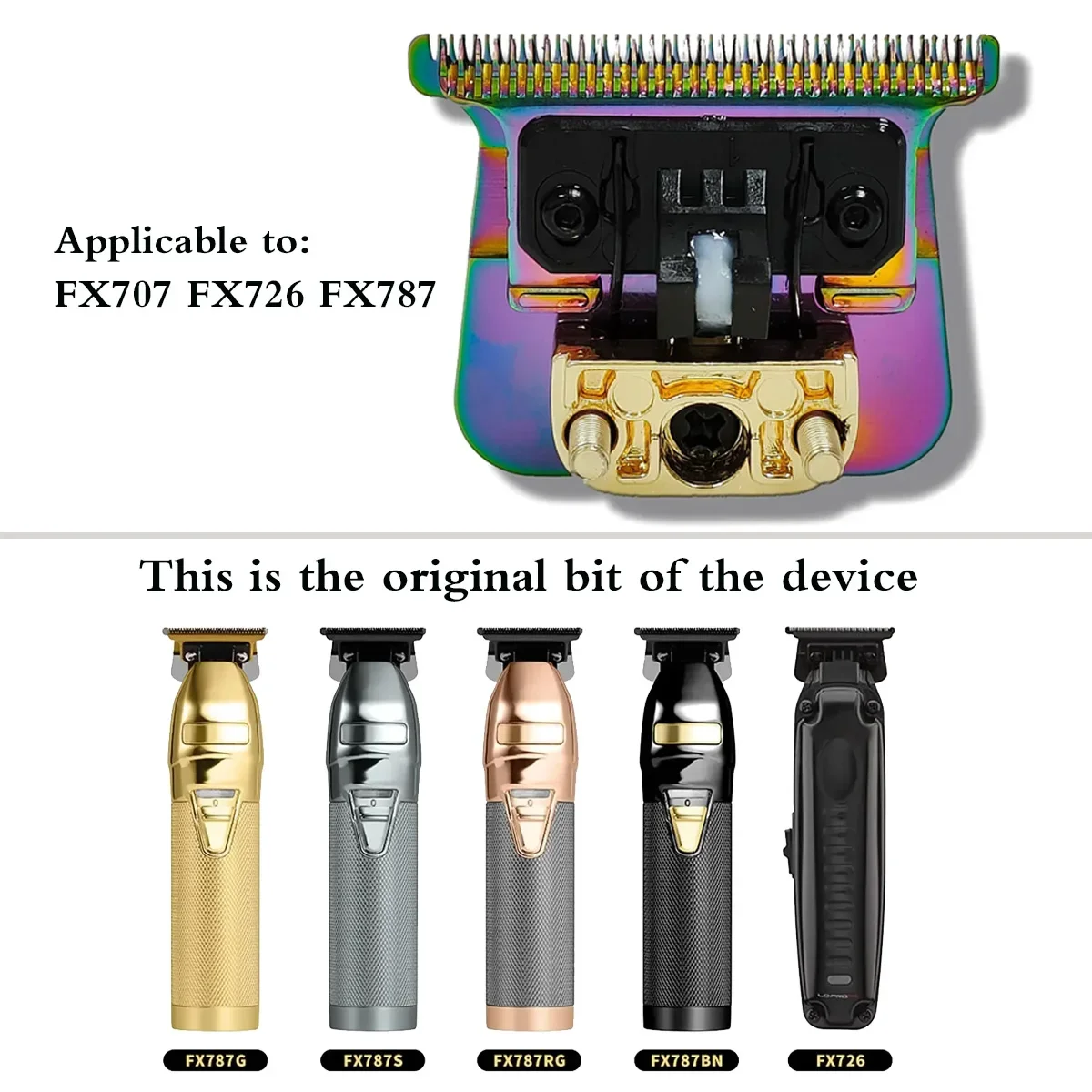 New Cutter bit Professional Colorful DLC FX707Z Rplacement TITANIUM Blade Compatible With BaBy PRO Hair Trimmers FX787 and FX726 6