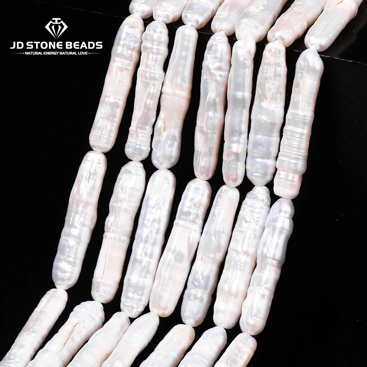 Natürliche Süßwasserperlen, langer Streifen, lose Distanzperlen für Schmuckherstellung, DIY-Armband, Halskette, Zubehör, 16 Stück