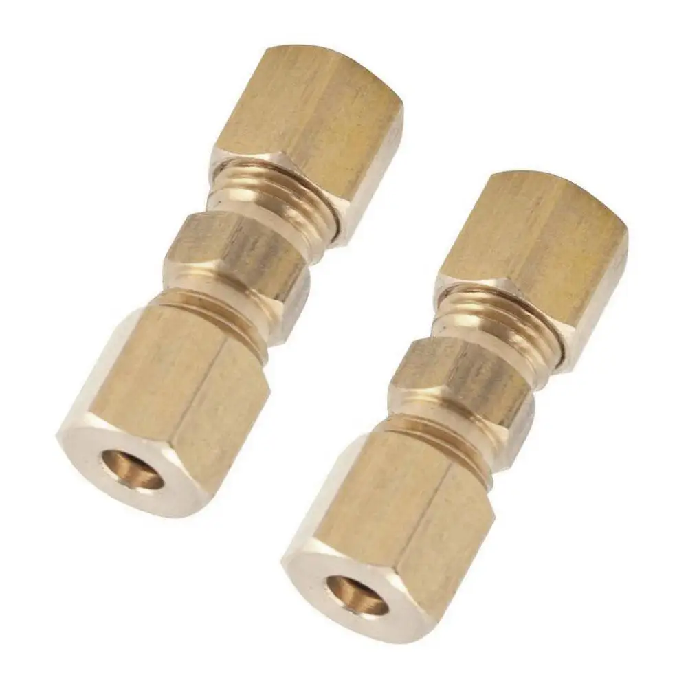 3/16" OD Hydraulic Brake Lines Pipe Brass Brake Line Union Fittings Straight Reducer Compression Kits Connector 5pcs brake connecting insert brake line lock kit brake pipe hose brake line connector