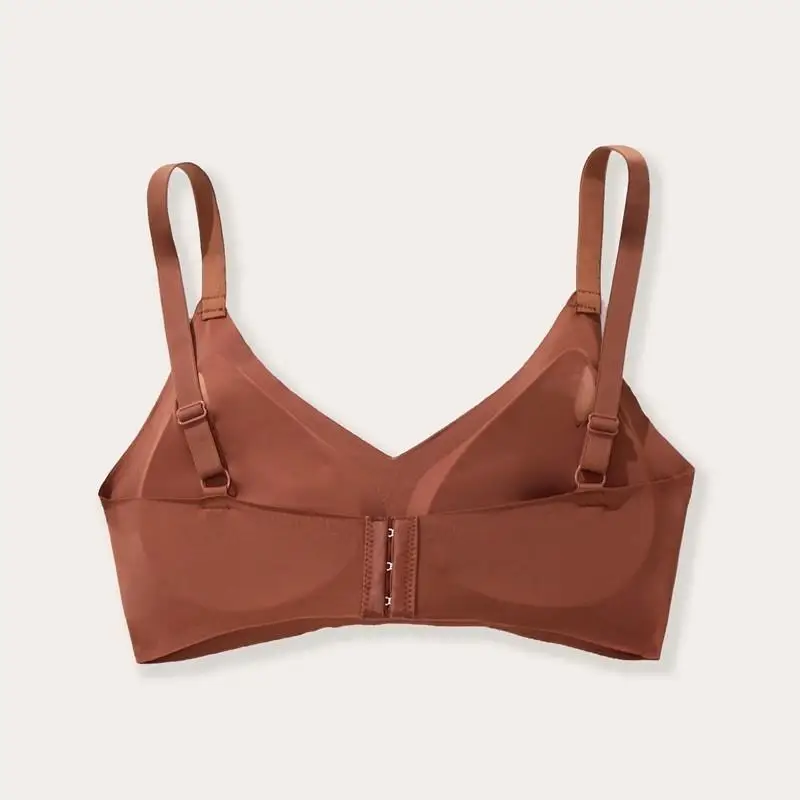 BEAUWEAR Plain Seamless Underwear Female Wireless Push Up Bra with Removable Pad Soft Comfort Lingerie for Sleep Sport S M L XL 3