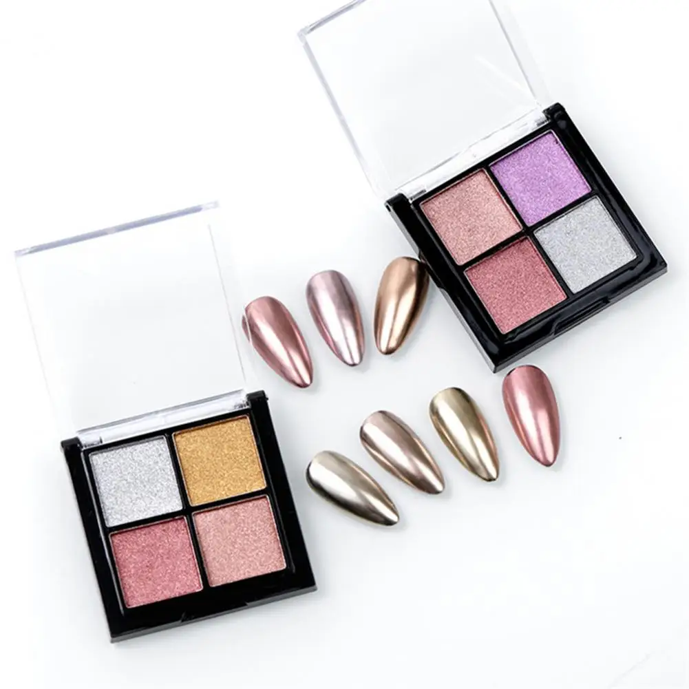Functional Long Lasting Four-color Nail Art Magical Mirror Powder Shiny Lightweight Nail Art Decoration Women