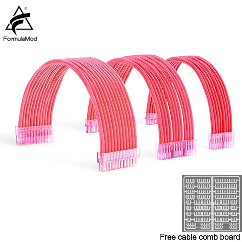 FormulaMod NCK1 Series Solid Color PSU Extension Cable Kit - 300mm ATX24Pin, PCI-E8Pin, CPU8Pin with Combs Description Image.This Product Can Be Found With The Tag Names Computer Cables Connecting, Computer Peripherals, PC Hardware Cables Adapters, Series psu extension cable kit